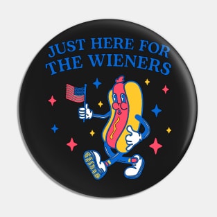 Funny 4th of July Hot Dog Wiener Comes Out Adult Humor Gift Pin