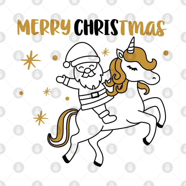 Merry Christmas Santa and Unicorn by Peach Lily Rainbow