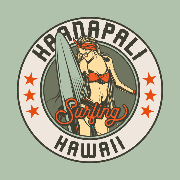 Vintage Surfing Badge for Kaanapali, Hawaii by SLAG_Creative