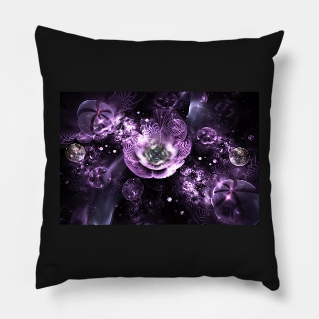 Crystal flowers Pillow by krinichnaya
