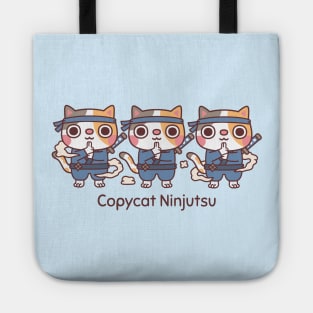 Cute Ninja Cats Copycat Ninjutsu Funny Tote