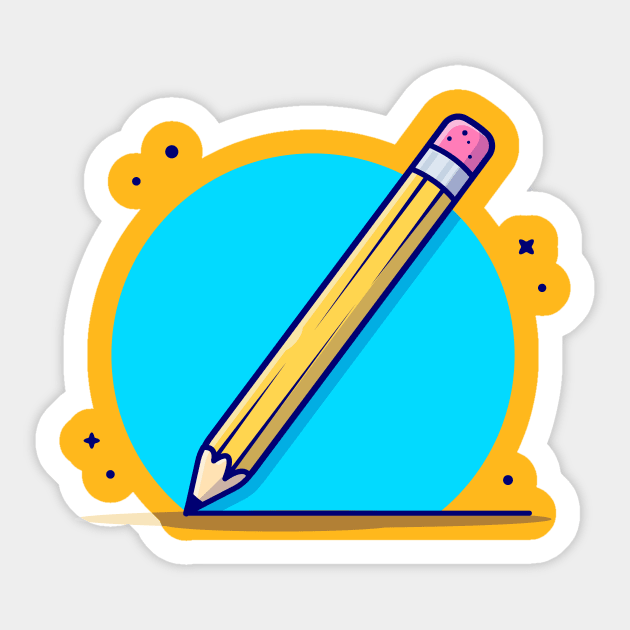 Stationery with Ruler, Pencil, Pen and Book Cartoon Vector Icon  Illustration - Stationery - Sticker