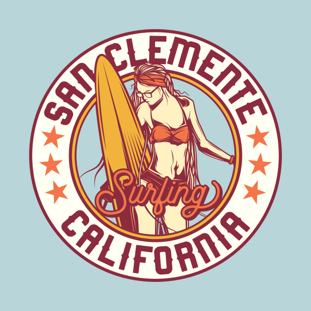 Vintage Surfing Badge for San Clemente, California by SLAG_Creative