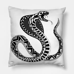 tribal cobra snake ecopop Pillow