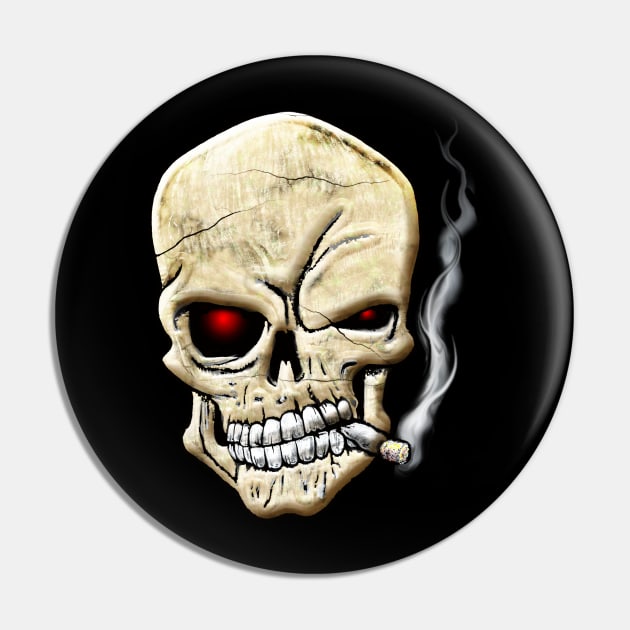 Smokin' Skull Pin by the Mad Artist