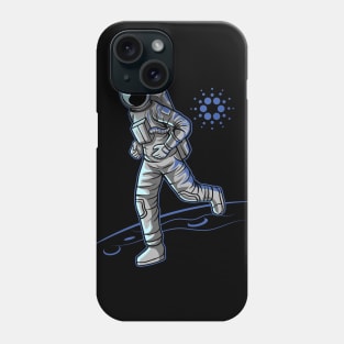 Cardano ADA Logo to the Moon Crypto Astronaut Phone Case