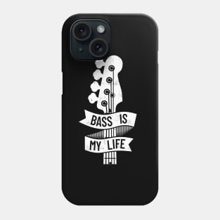 Bass is My Life Bass Guitar Headstock Dark Theme Phone Case