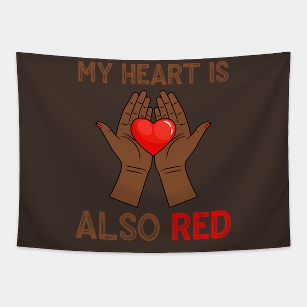 Black Pride Heart Also Red Tapestry by AllWellia