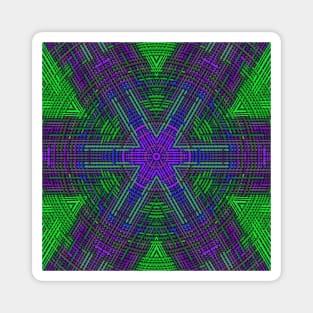 Weave Mandala Green Purple and Blue Magnet