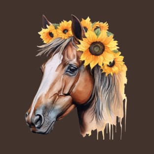 Horse and Sunflowers 1 T-Shirt