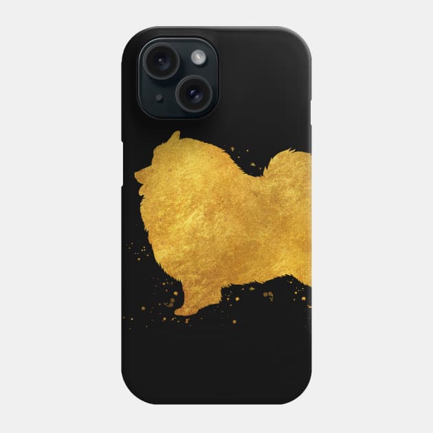 Keeshond dog golden art Phone Case by Yahya Art