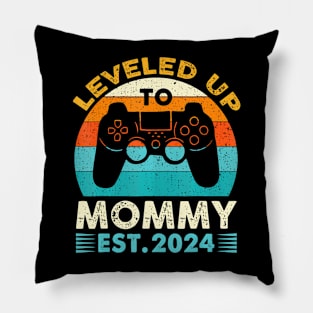 Leveled Up To Mommy Est 2024 First Time Mom 2024 Gamer Pillow