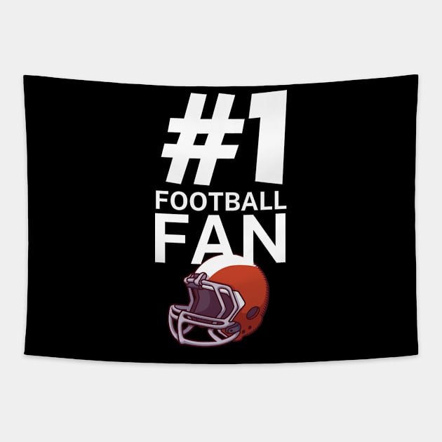 #1 Football fan Tapestry by maxcode