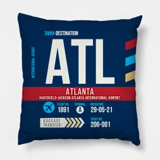 Atlanta (ATL) Airport Code Baggage Tag Pillow