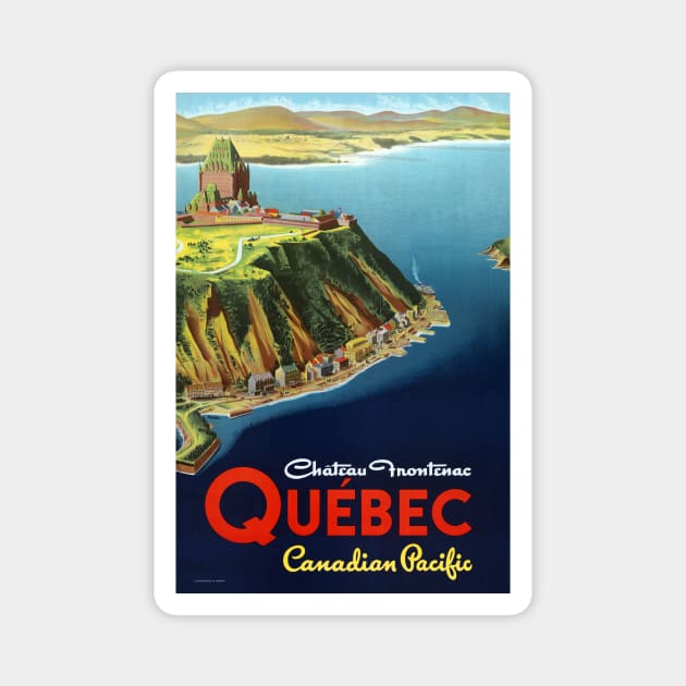 Vintage Travel Poster Canada Quebec Magnet by vintagetreasure