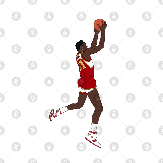 Dominique Wilkins Reverse Dunk by rattraptees