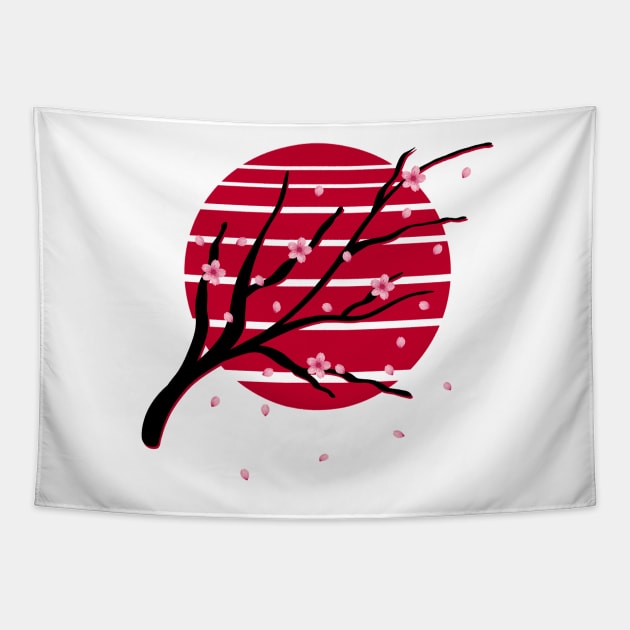 Japanese Sakura Cherry Blossom Tapestry by gogo-jr