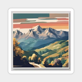 peaceful mountain nature Magnet