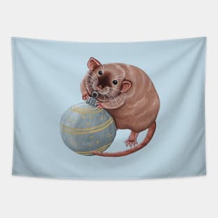 Golden Siamese Rat with Bauble Tapestry