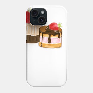 Yummy strawberry cakes Phone Case