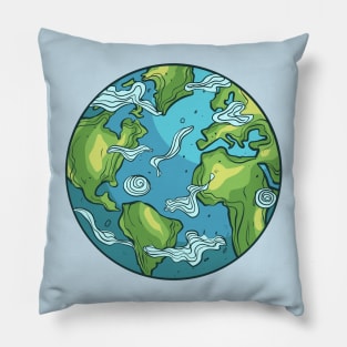 Earth Illustration Pillow