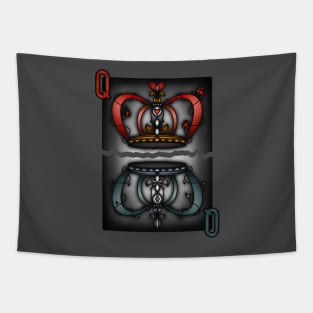 Queen Of Hearts And Queen Of Diamonds Tattoo Tapestry