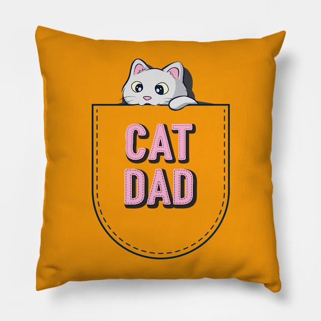 cat in the pocket Pillow by Smallpine