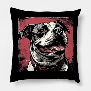 Retro Art American Bully Dog Lover Pillow