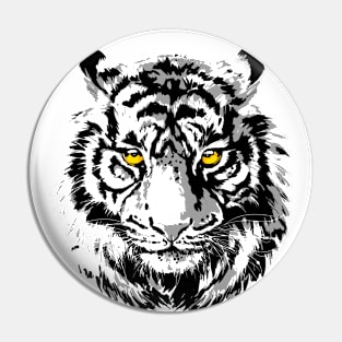 Tiger Head - Colourful Tiger Eyes Pin