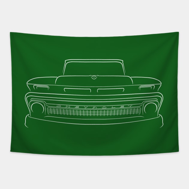 1965 Chevy C-10 Pickup - front stencil, white Tapestry by mal_photography