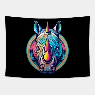 Colorful Rhino Tapestry