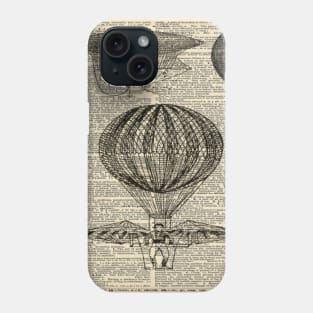 Dark Academia steampunk airship plane hot air balloon Phone Case