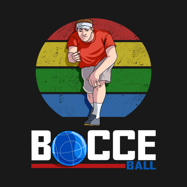 Bocce Ball Italian Bowling Bocci Player Vintage by Noseking