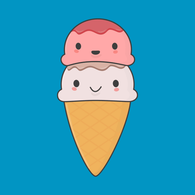 Kawaii Ice Cream Cone T-Shirt by happinessinatee