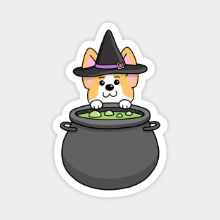 Corgi Wizard Cauldron Potion Magnet