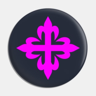 Flowered cross (pink) Pin