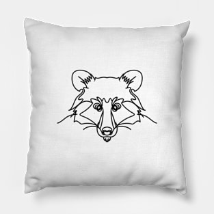 Raccoon Line Art Pillow