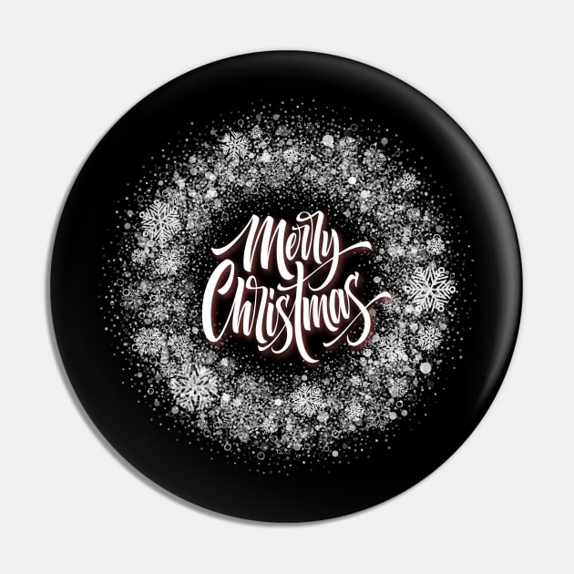 Merry Christmas Ice lettering Pin by Mako Design 