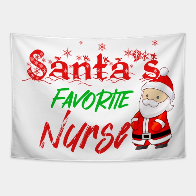 Santa's Favorite Nurse Christmas Tapestry by Bunnyhopp