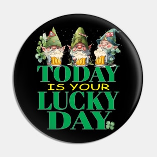 This Is Your Lucky Day Leprechauns Funny Clovers St Patrick's Day Pin