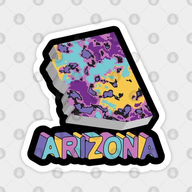 Arizona State Map Art Magnet by Designoholic