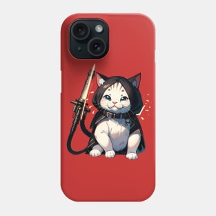 Star Cat Tshirt and Stickers Design Cute Cat Sci-Fi Characters Robot Carousel Phone Case