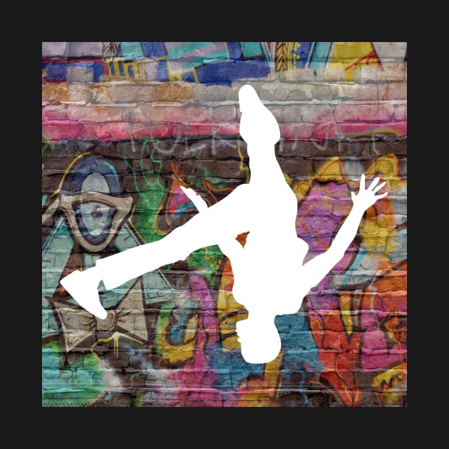 Break Dancer on Graffiti Background 7 by Jay Major Designs