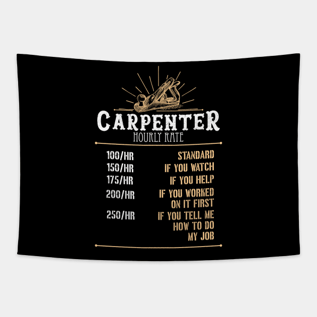 Carpenter Hourly Rate Tapestry by fiar32