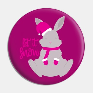 let it snow - cute xmas bunny rabbit Pin