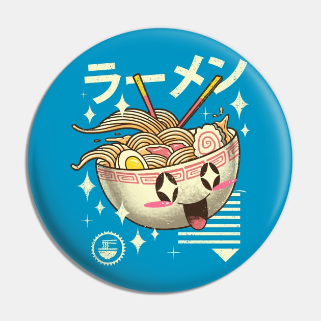 Kawaii Ramen Pin by Vincent Trinidad Art