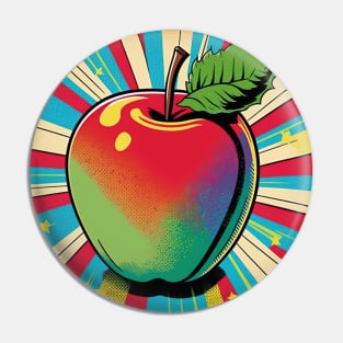 Retro 1950s Comic Book Apple Pin