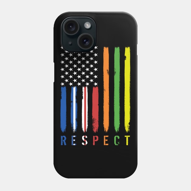 RESPECT Workers American Flag Phone Case by pa2rok