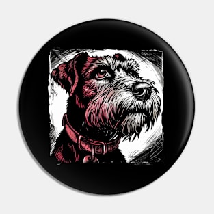 Retro Art Airedale Terrier Dog Lover Pin