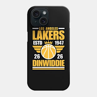 Los Angeles Lakers Dinwiddie 26 Basketball Retro Phone Case